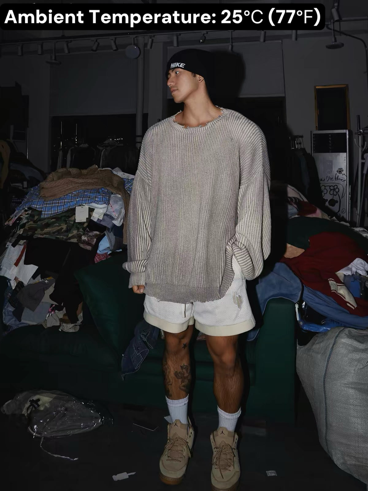 Thermal Color-Changing Crew Neck Knit Sweater