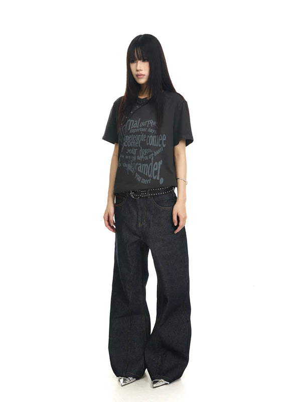 13oz Raw Denim Slightly Flared Pants 4