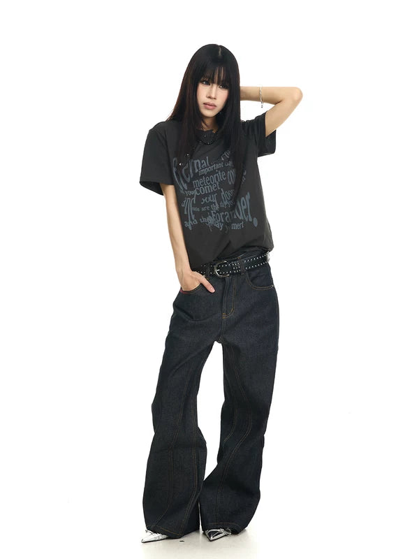 13oz Raw Denim Slightly Flared Pants 5