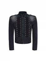 Ripped Napoleon Stand Collar Denim Jacket 5