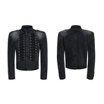 6044284661943,6044284661944,6044284661945,6044284661946, Ripped Napoleon Stand Collar Denim Jacket
