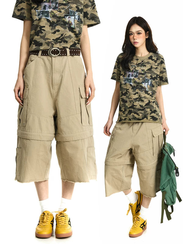 2-in-1 Detachable Cargo Capri Pants 1