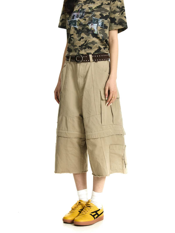 2-in-1 Detachable Cargo Capri Pants 3