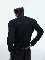 3D Armor Design Mock Neck Top 3