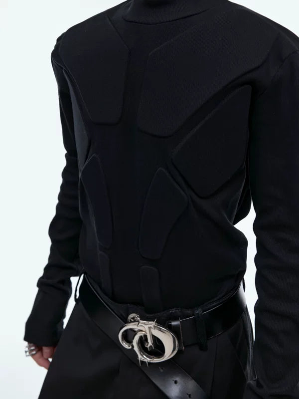 3D Armor Design Mock Neck Top 5