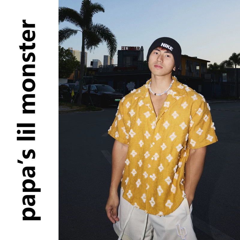 6217202659695,6217202659696,6217202659697, 3D Crochet Short-Sleeve Shirt