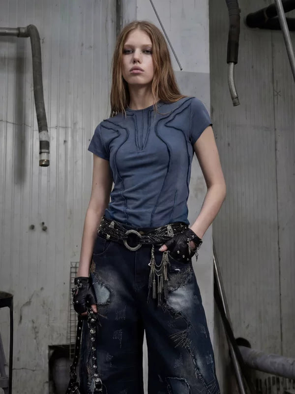 3D Cut Slim Fit T-Shirt 1