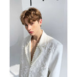 3D Jacquard Pearl Collar Suit Jacket 3