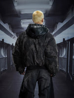 3D Padded Leather Hooded Zip Jacket 2