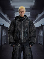 5989297568899,5989297568900,5989297568901, 3D Padded Leather Hooded Zip Jacket