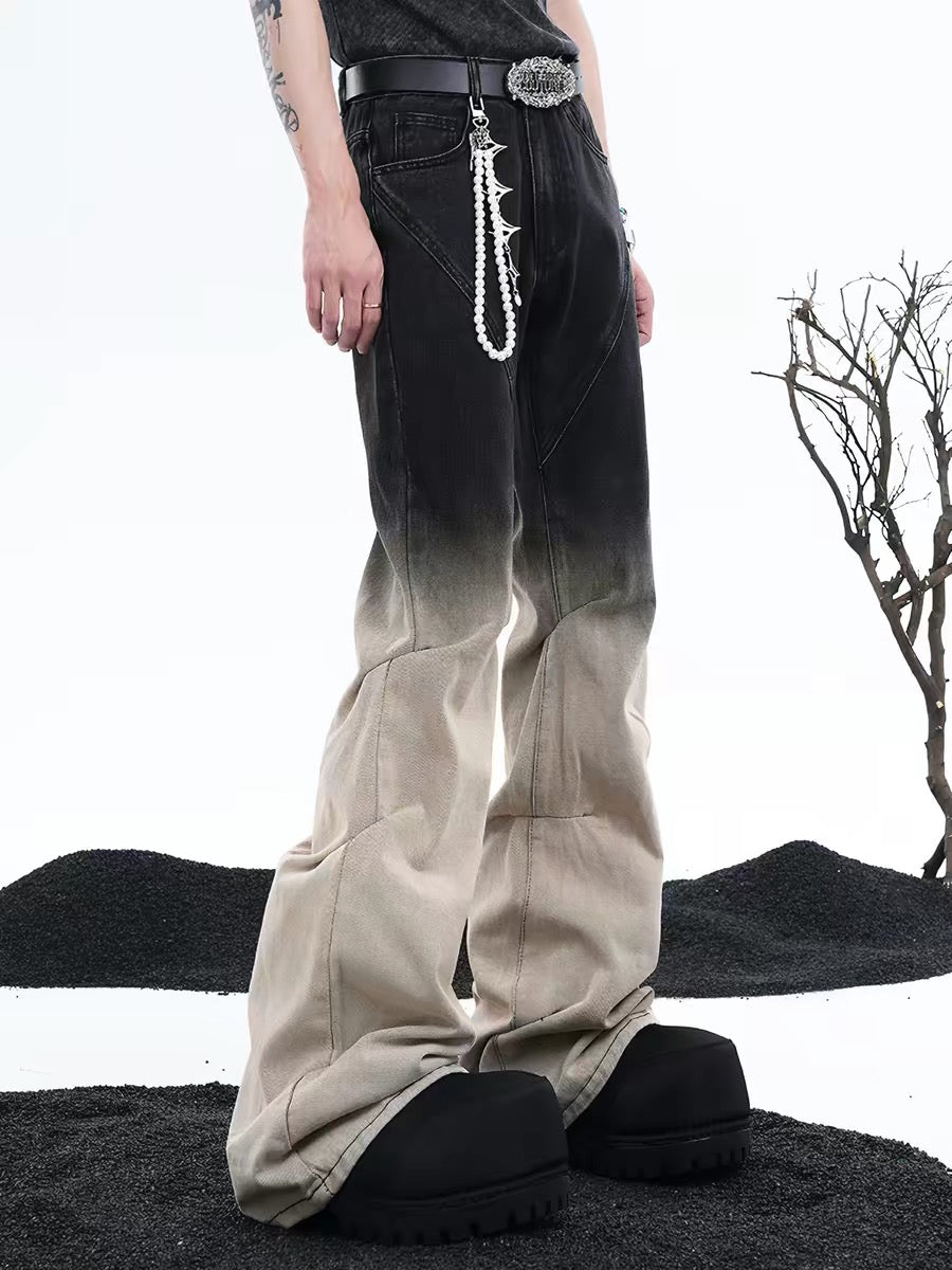 Gradient Flared Denim Pants