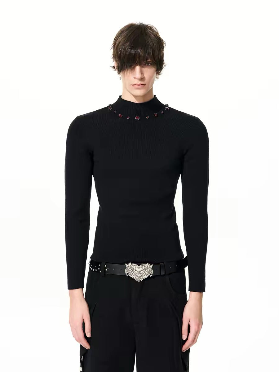 Slim Fit Turtleneck Knit Sweater