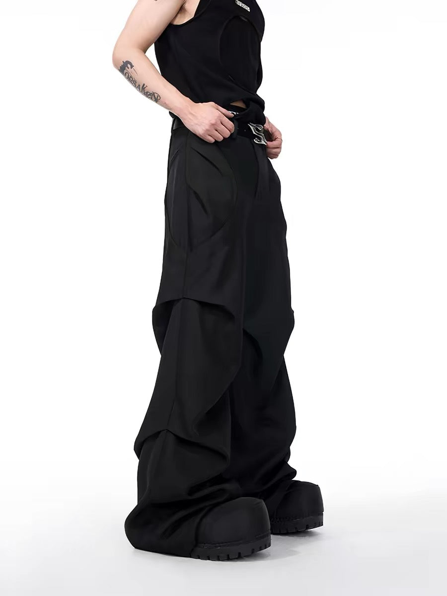 Deconstructed Patchwork Straight-Leg Pants