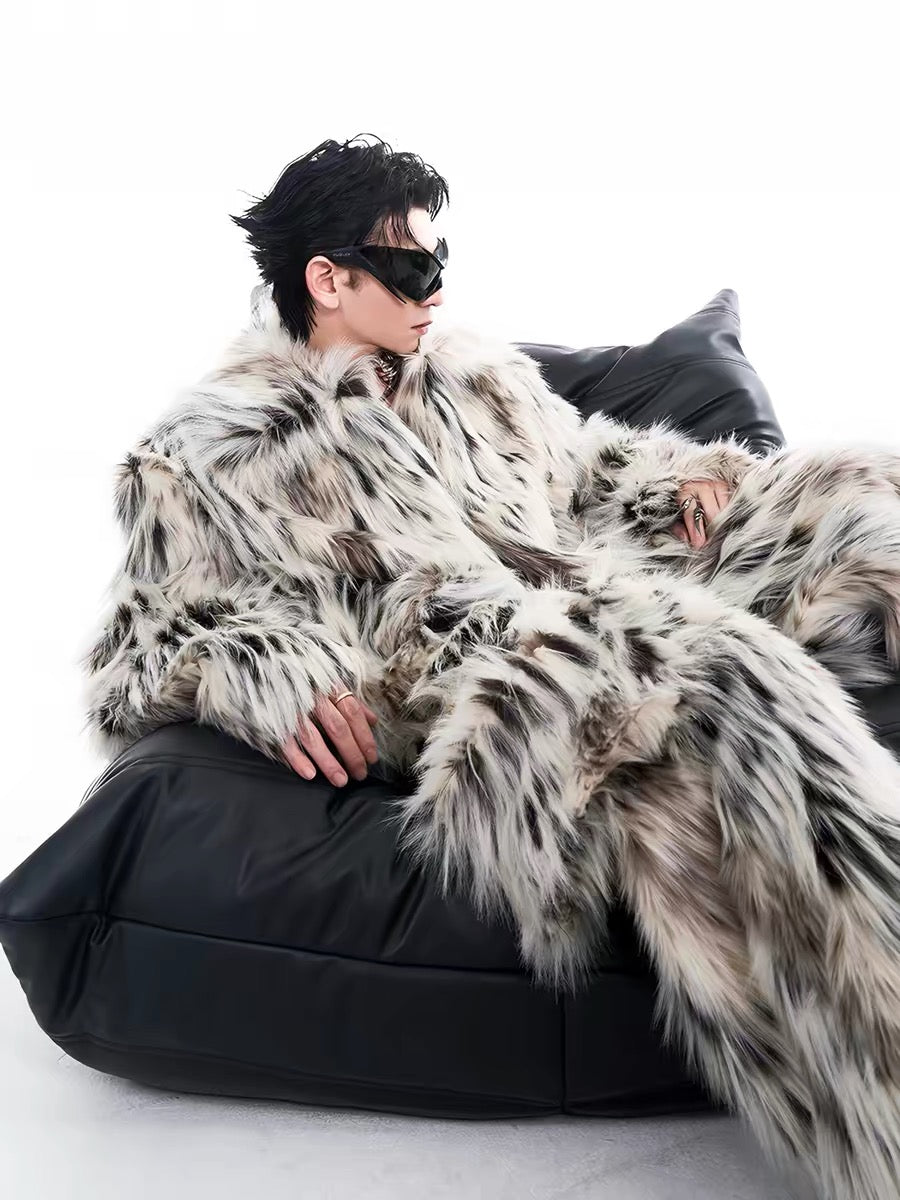 Leopard Print Faux Fur Short Coat
