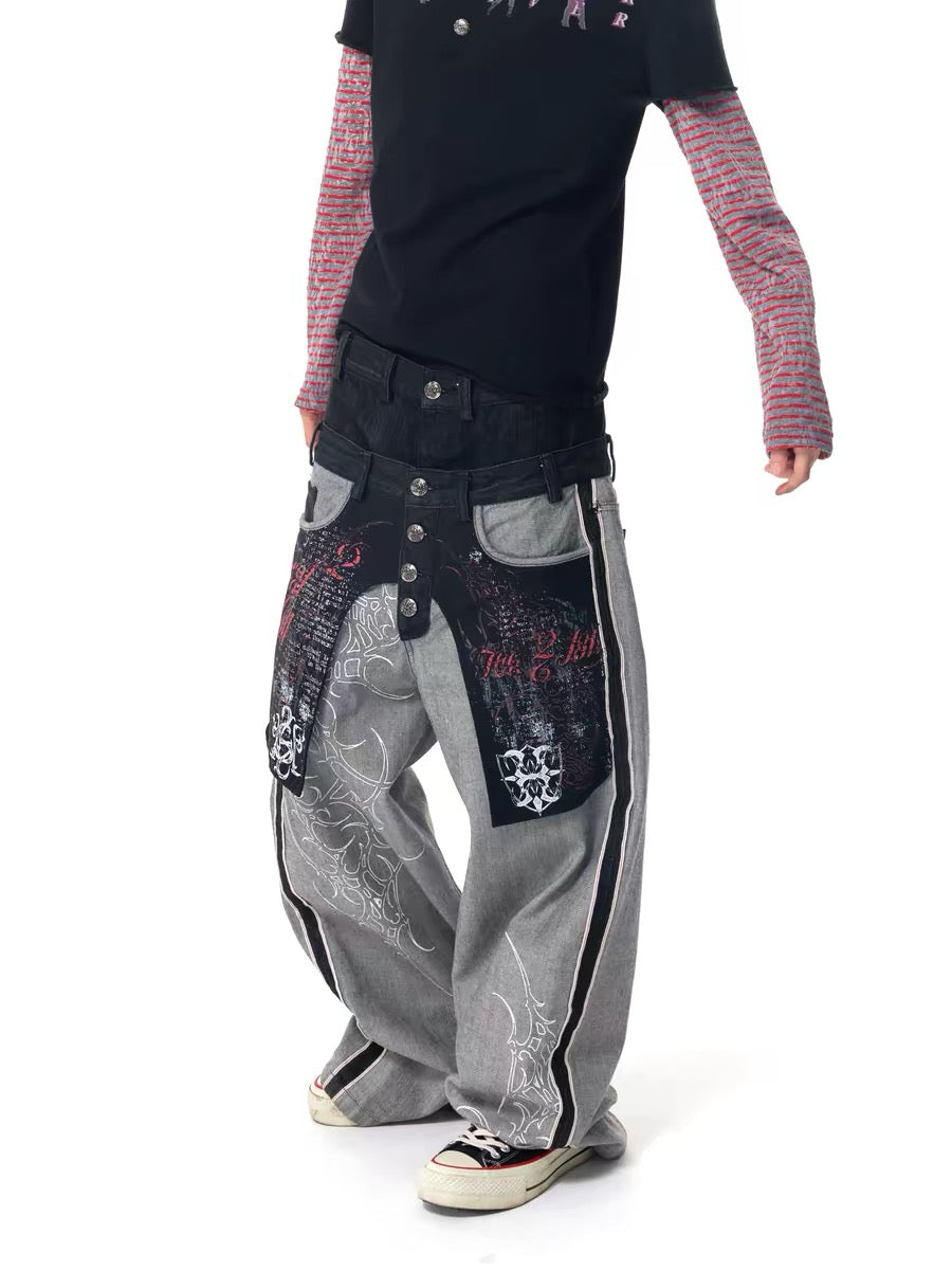 Reversible Selvedge Wide-Leg Denim Pants