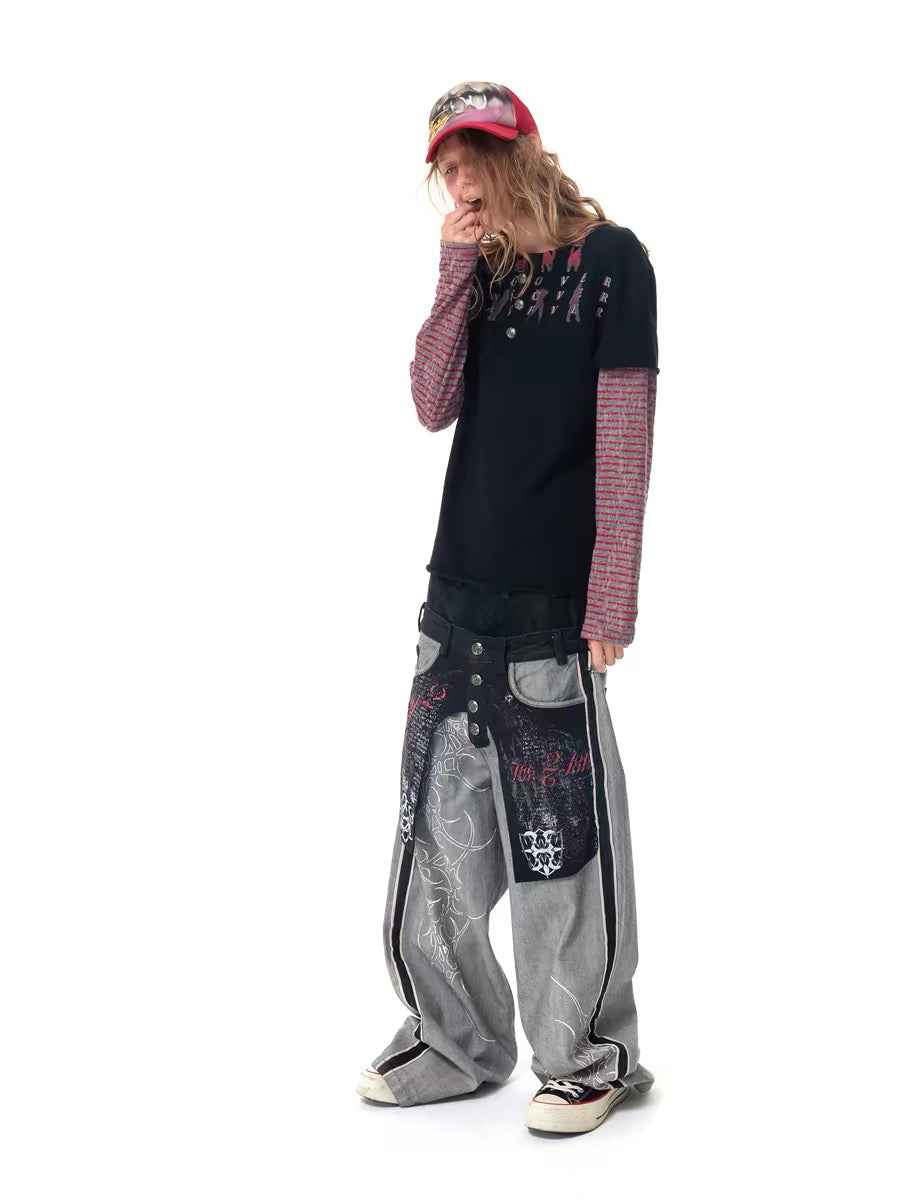 Reversible Selvedge Wide-Leg Denim Pants