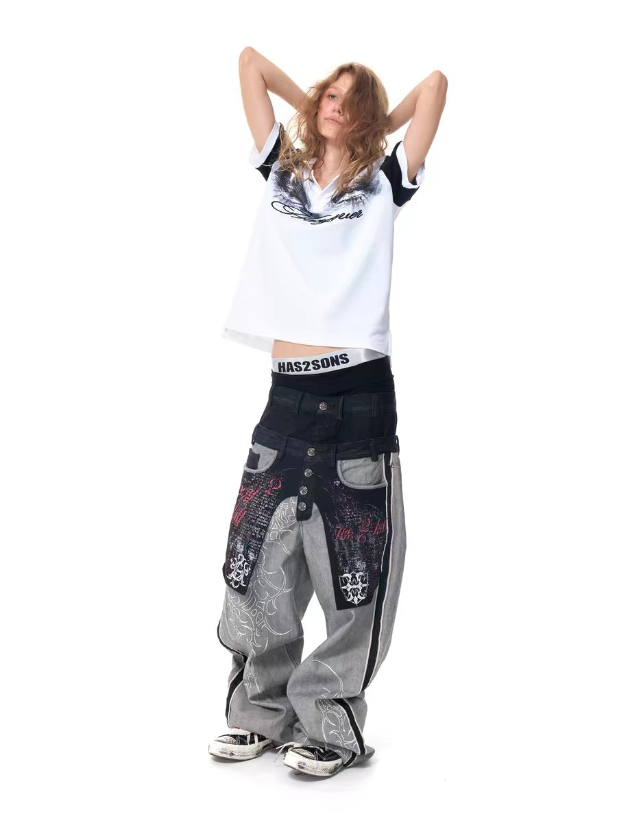 Reversible Selvedge Wide-Leg Denim Pants