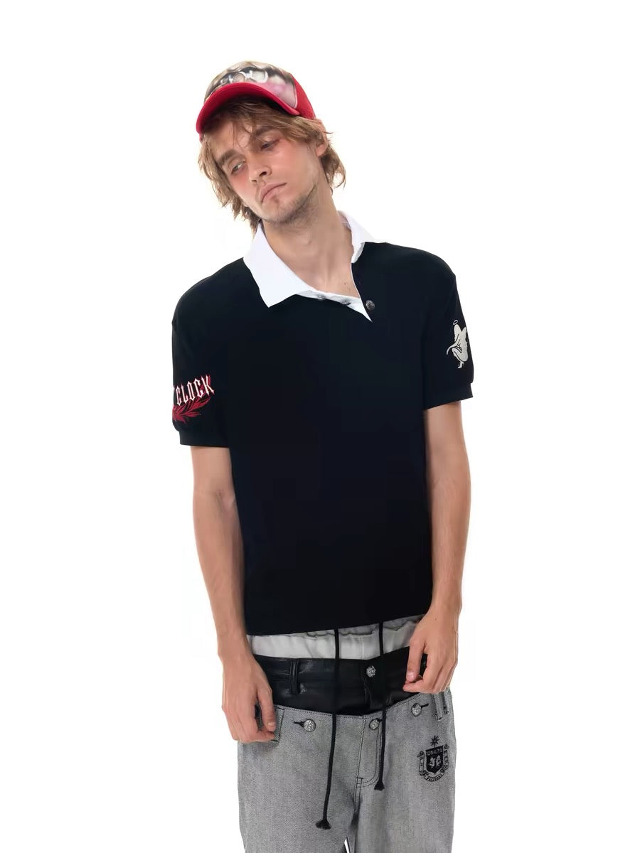 Embroidered Short-Sleeve Polo Shirt