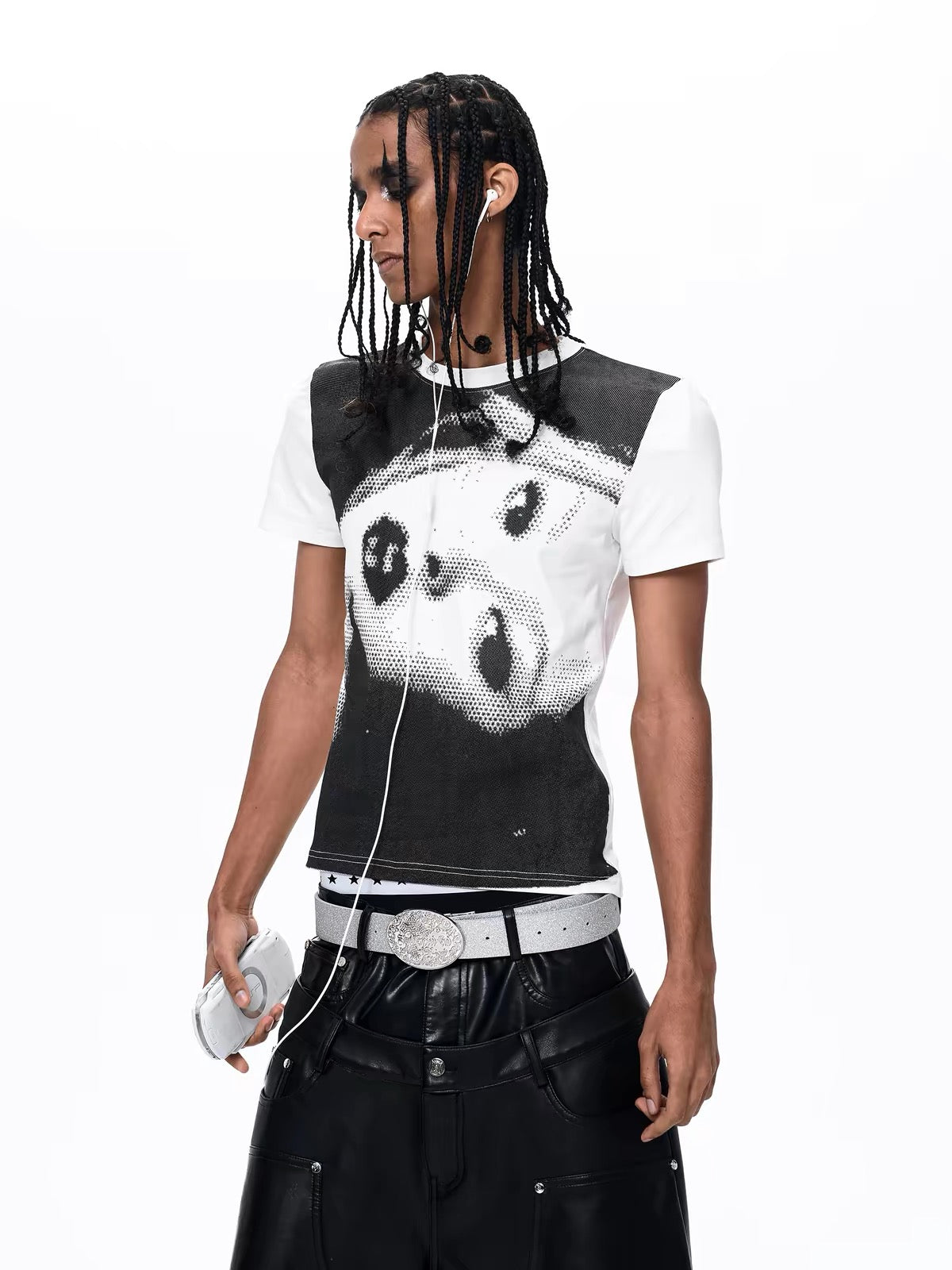 Portrait Print Slim Fit T-Shirt