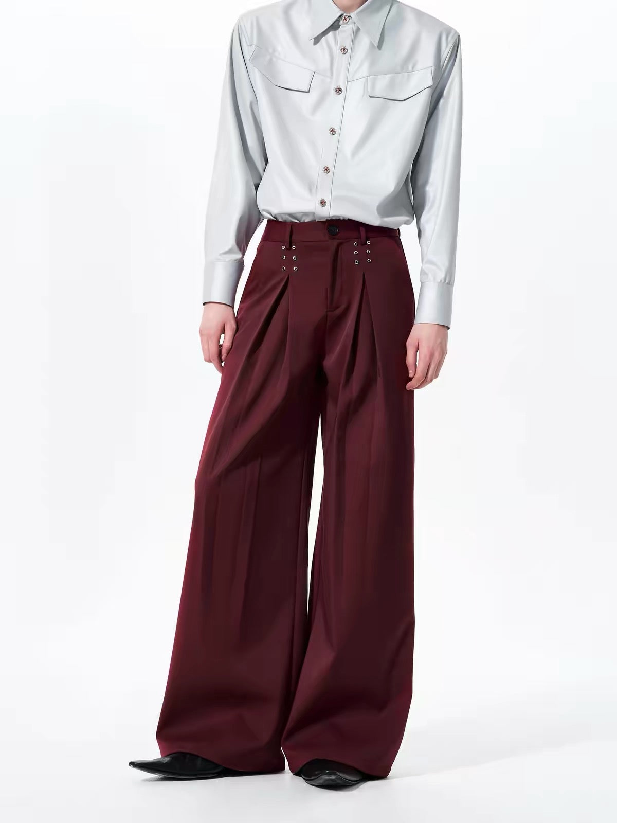 Pleated Wide-Leg Pants