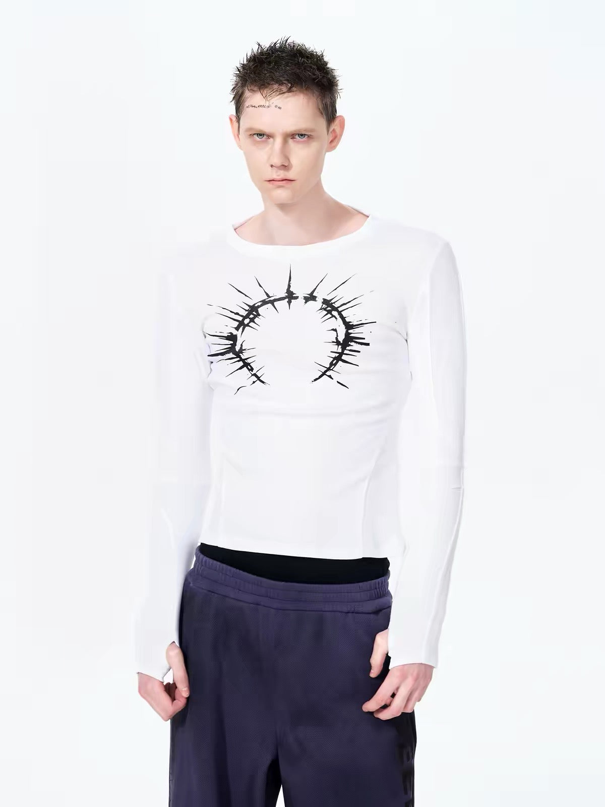 Slim Fit Graphic Long-Sleeve T-Shirt