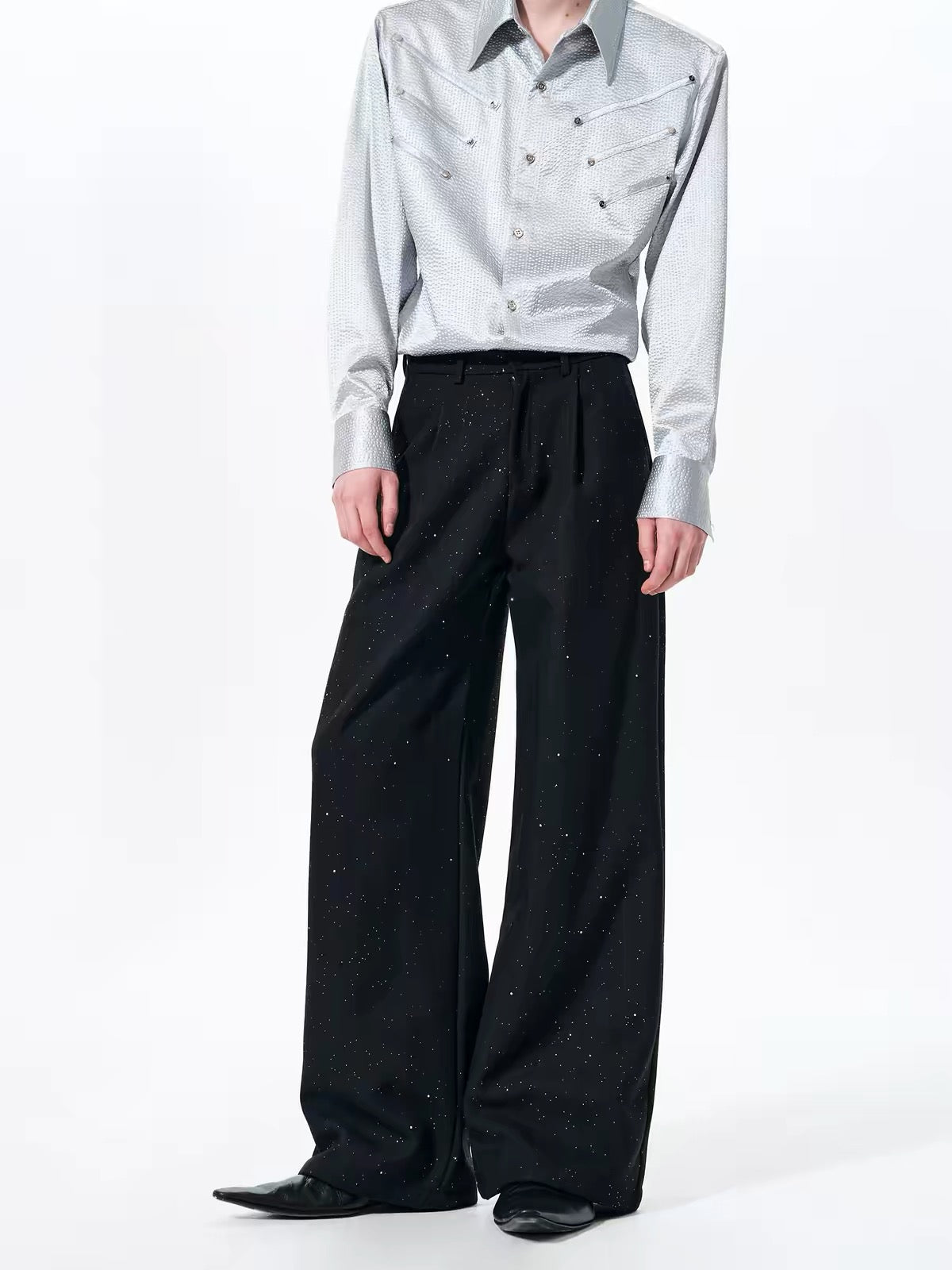 Wide-Leg Suit Pants