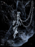 925 Sterling Silver Dragon Cross Necklace 1