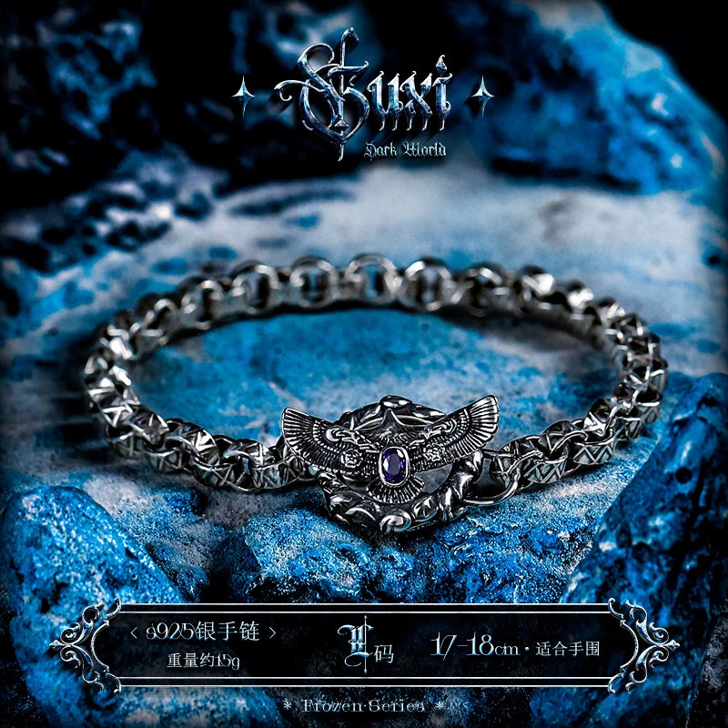 5858820781830, 925 Sterling Silver Eagle Link Bracelet