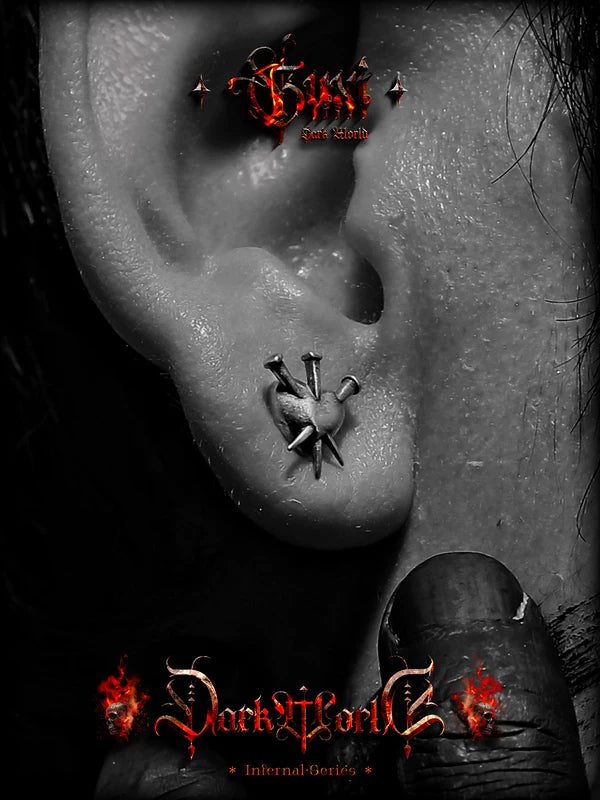 925 Sterling Silver Heart Stud Earrings 5