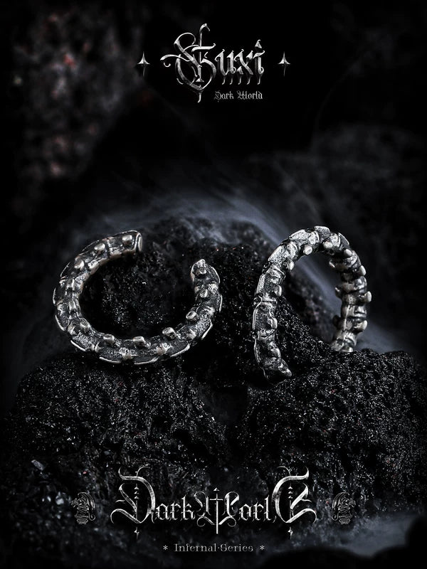925 Sterling Silver Ram Spine Earrings 2