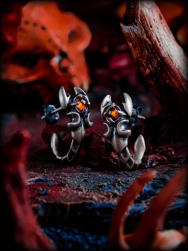 925 Sterling Silver Scorpion Stud Earrings 1