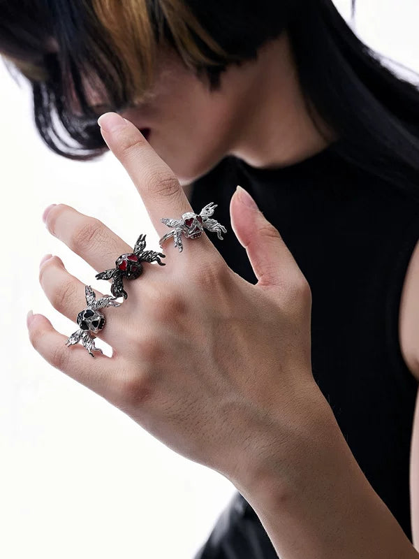 925 Sterling Silver Skull Open Ring 1