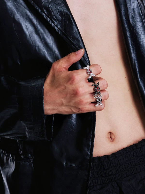 925 Sterling Silver Skull Open Ring 3