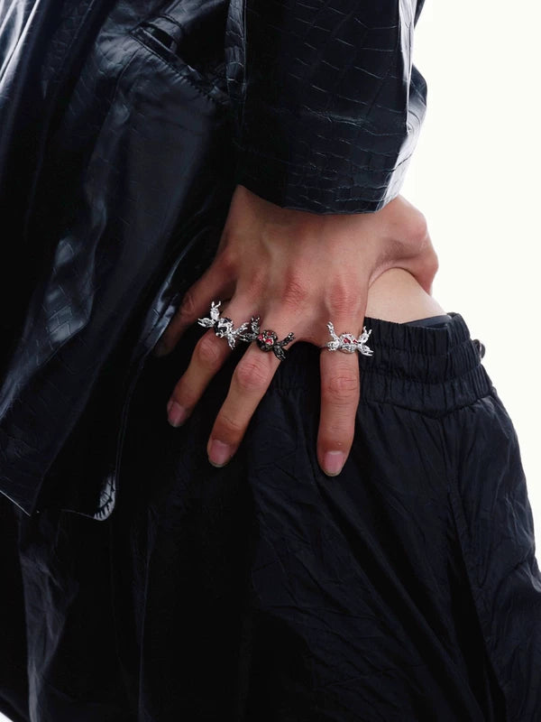 925 Sterling Silver Skull Open Ring 4