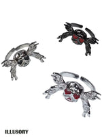 925 Sterling Silver Skull Open Ring 5