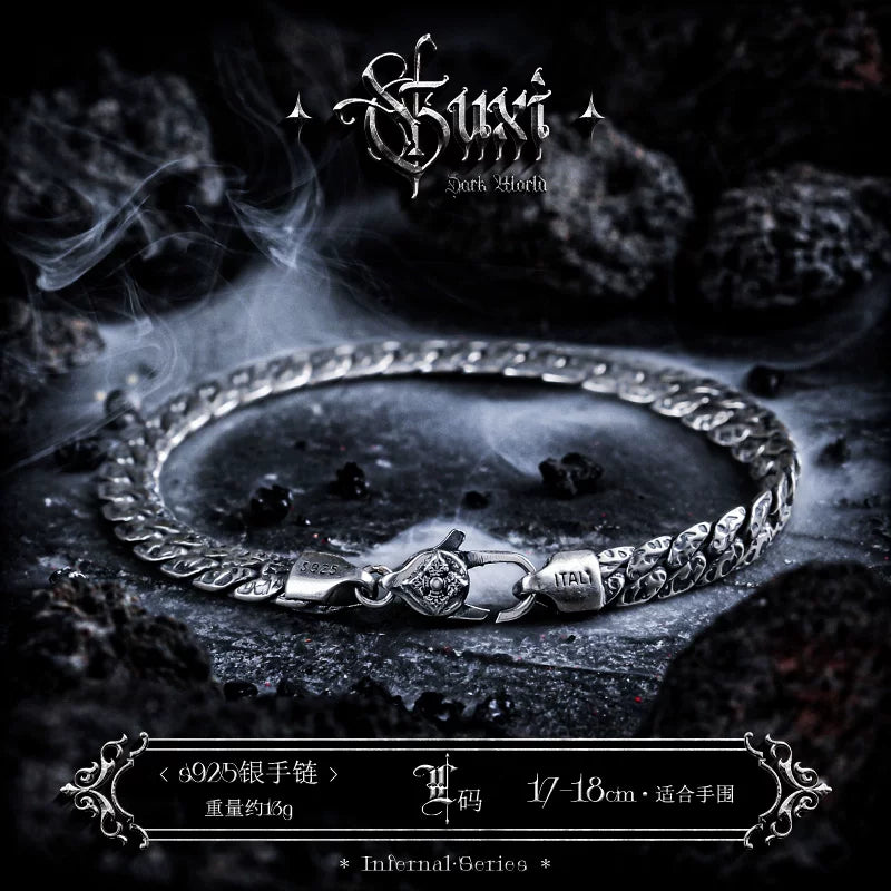 6024916967264, 925 Sterling Silver Snake Bone Bracelet