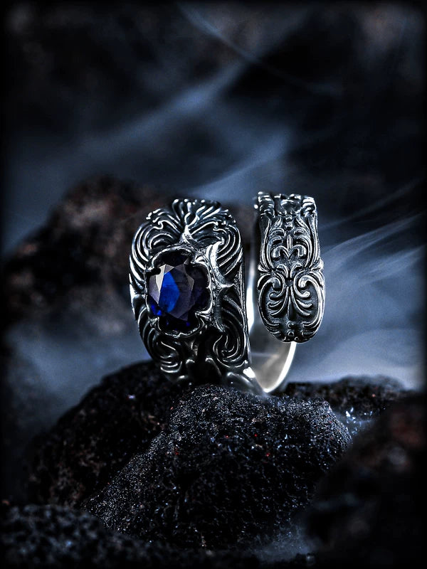 925 Sterling Silver Zircon Pattern Ring 1