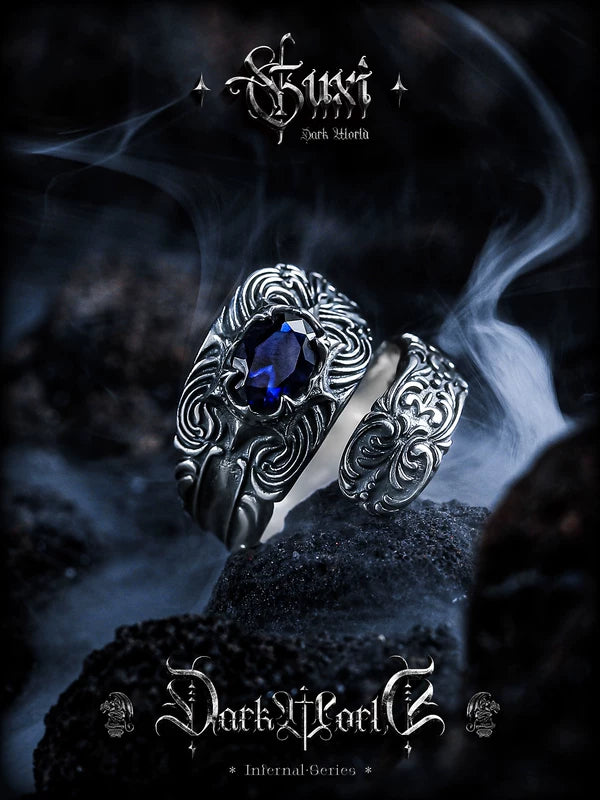 925 Sterling Silver Zircon Pattern Ring 2