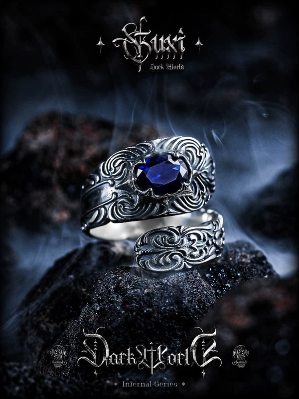 925 Sterling Silver Zircon Pattern Ring 3