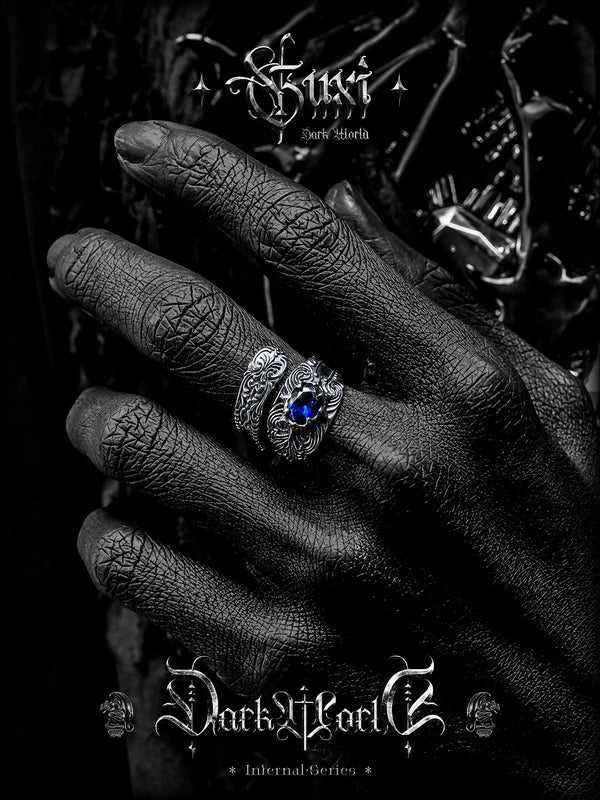 925 Sterling Silver Zircon Pattern Ring 4