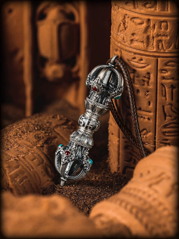 999 Sterling Silver Vajra Pendant Necklace 1