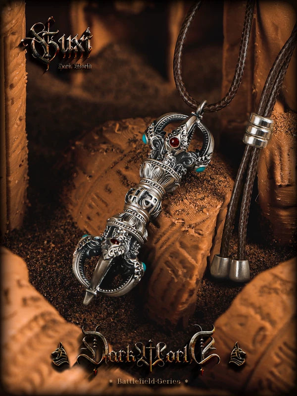 999 Sterling Silver Vajra Pendant Necklace 3