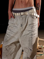 Distressed Loose Wide-Leg Jeans Pants 4
