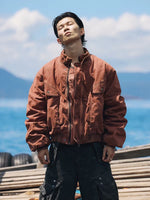 Distressed Sun Graphic Bomber Jacket 4