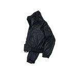 Waxed Cotton Motorcycle Jacket with Belt 3