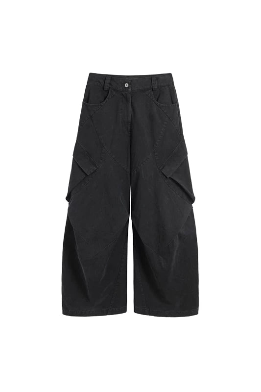 5961615840389,5961615840392,5961615840390,5961615840393,5961615840391, Curved Blade Wide Leg Cargo Pants