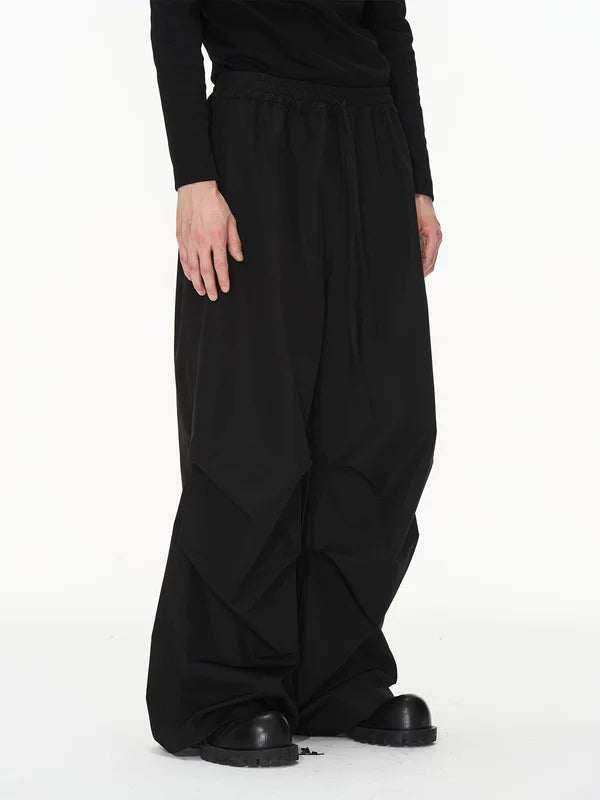 Avant-Garde Pleated Wide-Leg Floor-Length Pants 1