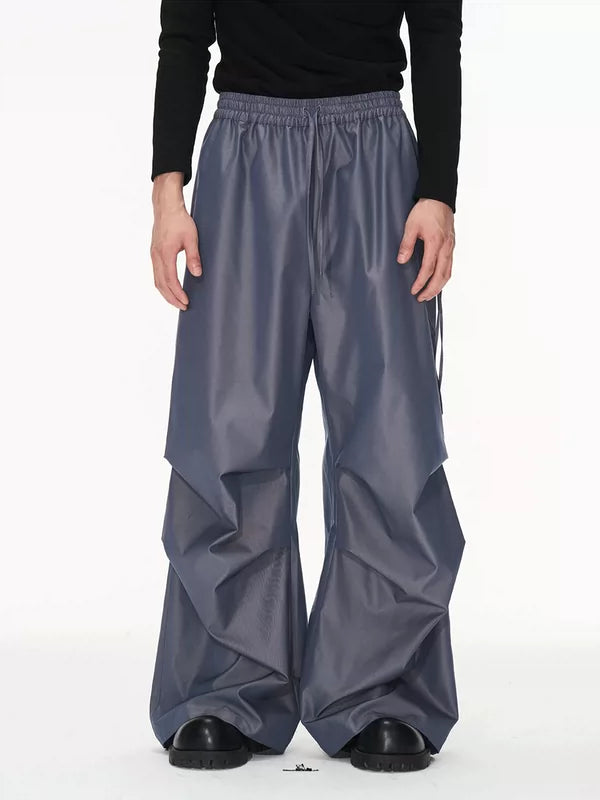 Avant-Garde Pleated Wide-Leg Floor-Length Pants 2