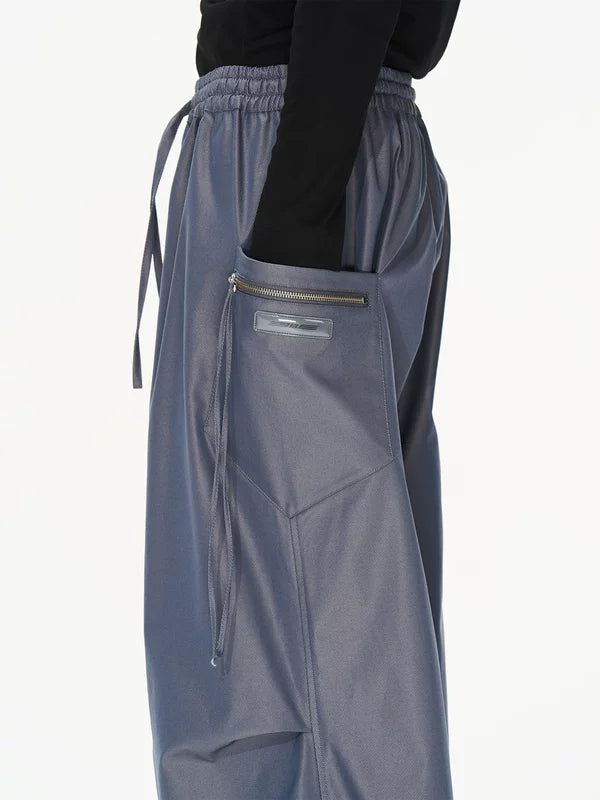 Avant-Garde Pleated Wide-Leg Floor-Length Pants 4
