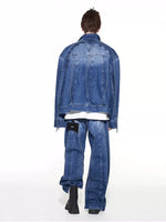 3D Patchwork Distorted Denim Jacket 3